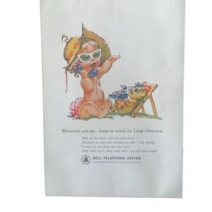 Vintage 1962 Bell Telephone Miss You Wish You Were Here Ad Advertisment